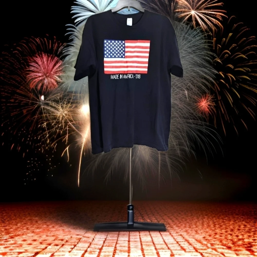 Made in America Dark Blue USA Flag Shirt. Unisex. Size Large. C173​​​​​